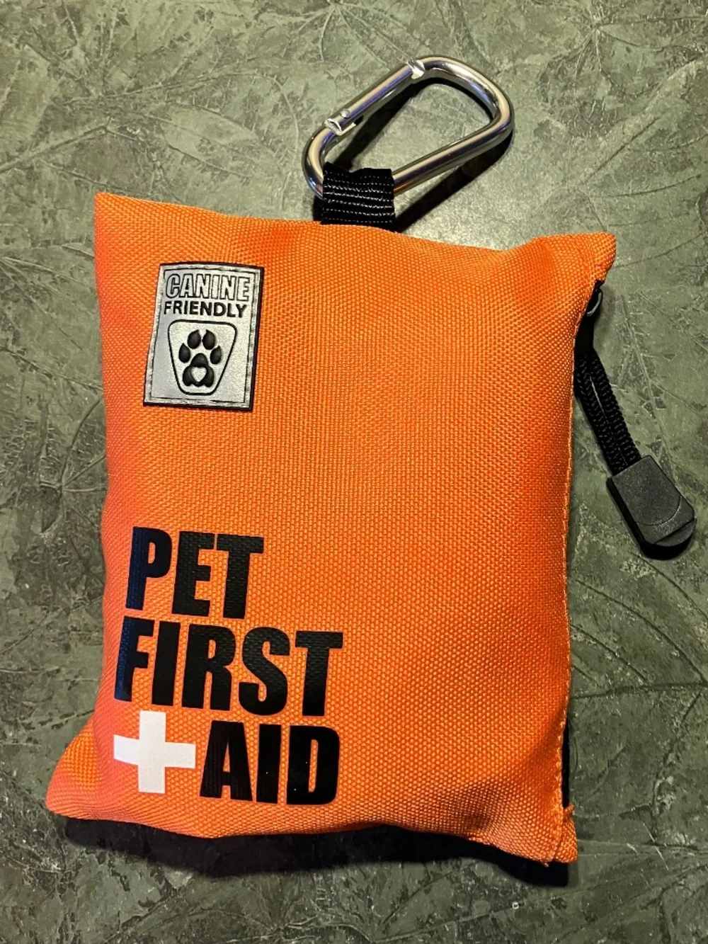 Orange Pet First Aid Kit with Carabiner